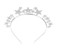 Cabilock Bandeau ce caches demoiselles d'honneur veille couvre-chef de mariage bijoux Coiffe de cérémonie Diadème de mariage Stars Bandband couronne de strass Alliage de zinc Silver