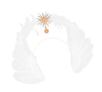 Cabilock Bandeau Rétro Métallique Doré Plumage D’Ange Accessoire de Tête Élégant pour Mariage Fêtes et Séances Photo Décoration Cheveux Femme Coiffe Auréole Angelique