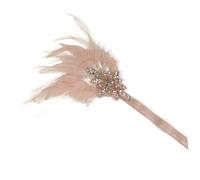 Cabilock Bandeau Style Années 20 Plumage Couleur Dorée Accessoire Fantaisie Perlée pour Mariage et Bal Serrage-Tête Rétro Années Folles pour Femmes Soirée Dansante et Événement Élégant