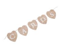 Cabilock Banderole Mariage en Toile de Jute Guirlande Fanions Cœur Cartes Décoration Rustique pour Réception Baptême Fête Champêtre Accessoires Photo