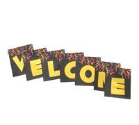 Cabilock Bannière de Bienvenue Noire et Dorée à Chaud, Guirlande Suspendue pour Salle de t Bureau, Décoration Festive pour Rentrée Scolaire et Événements, Panneau du Premier Jour