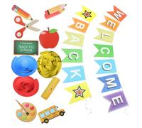 Cabilock Bannière de Bienvenue Rentrée Scolaire 2 Pièces Décorations Suspendues en Spirale 16 Pièces, Décorations Festives pour Fêtes D’école et Accueil des Élèves