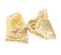Cabilock Barrette à Cheveux Nœud à Paillettes, Gros Nœud à Cheveux, 8 Pouces, Tissu et Sequins, Or, pour Femmes, Adolescentes et Filles, Accessoire de Cheerleading