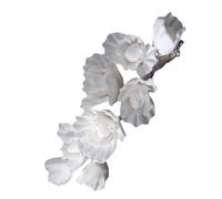 Cabilock Barrette Artisanale en Pâte Polymère Blanche à Fleurs, Accessoire Floral pour Cheveux de Mariée et Festival, Bijou de Tête Féminin Élégant Pétales Délicats, pour Mariage et Bal