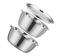Cabilock Bassin Multifonctionnel Acier Inoxydable de Râpe Égouttoir et Bol de Lavage pour Fruits et Légumes Outil Pratique de Cuisine