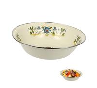 Cabilock Bassine Émaillée Vintage Vasque Roulée Multifonction pour Cuisine et Maison Bol Profond Émail pour Mélange et Stockage Design Pratique et Usage Familial et Professionnel