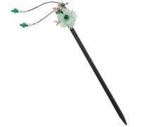 Cabilock Bâtonnet à Cheveux Chinois en Bois Pompon Fleuri, Baguette Décorative Vintage pour Femmes, Épingle à Cheveux Traditionnelle, Accessoire Coiffure pour Chignons et Événements