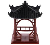 Cabilock Belvédère Statue De Pavillon Miniature Déco De Jardin Asiatique Pagode Miniature Bâtiment Décorations Japonaises D'aquarium Statue De Pavillon De Table Mini-Jardin Rouge Abdos