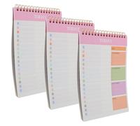 Cabilock Bloc-notes Agenda Hebdomadaire A5 Format 14 X 22 Cm, Carnet de Planification Quotidienne Non Daté, 3 Livres Rose, Organisateur de Tâches et Suivi des Habitudes pour Bureau, Maison