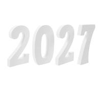 Cabilock Bois Blanc Chiffres Décoratifs 2027 Debout pour Décoration | Finition Mate, Surface Lisse, Légère et Robuste, pour Fêtes, Mur et Table