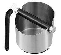 Cabilock Boîte à Acier Inoxydable avec Brosse de Nettoyage Récipient Robuste pour Poudre Espresso Collecteur de Marc pour Cuisine et Bar