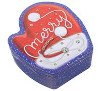 Cabilock Boîte à biscuits de Noël en fer blanc : boîte en forme de avec couvercle - récipient de rangement en métal pour bonbons, friandises de Noël et cadeaux