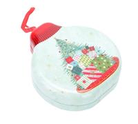 Cabilock Boîte à Bonbons de Noël en Fer Ronde 1 Pièce Couleur Céladon Boîte d'Emballage Décorative Compacte Motifs Festifs pour Conserver Friandises et Présents Saisonniers