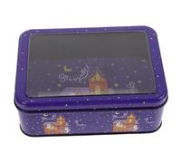 Cabilock Boîte à Bonbons Halloween Métal avec Fenêtre Transparente Boîte Rectangulaire pour Friandises et Biscuits Coffret Cadeau Festif pour Garçon Fille Rangement Snacks