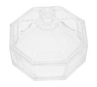 Cabilock Boîte à Bonbons Verre Transparente avec Couvercle Récipient Apothicaire Protecteur Anti-poussière pour Sucre Biscuits et Snacks Plat Octogonal Usage Domestique et Professionnel