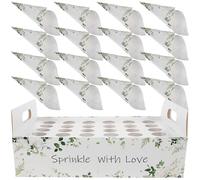 Cabilock Boîte à Cônes de Pétales de Confettis en Papier Kraft Vert Feuille 30 Porte-Confettis Creux 30 Cônes en Papier pour Mariage Fête et Réception Support Pratique pour Pétales et