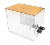 Cabilock Boîte à Dons Acrylique Transparente avec Serrure Conteneur Multiusage pour Collecte de Pourboires Suggestions Tombola et Collecte Capacité Importante et Sécurisée