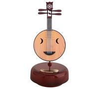 Cabilock Boîte à Musique Artisanale de Zhongruan, Mécanisme Rotatif Base en Bois, Décor Vintage Sculpté, Présent Musical Décoratif pour Maison et Bureau, Expérience Apaisante