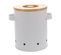 Cabilock Boîte à Oignons et Pommes de Terre avec Grosse Capacité en Acier Carbone et Bambou, Matériau Respirant Réutilisable pour Rangement la Cuisine Minimaliste