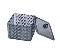 Cabilock Boîte Boîte De Coton-Tige Porte-Bijoux Récipient Rond avec Couvercle Étui De Rangement pour Cure-Dents Cotons-tiges Noirs Support Rond en Coton Cotons Carrés Black Acrylique