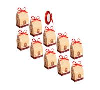 Cabilock Boîte de Bonbons de Noël en Papier Lot de 24 Boîtes Vintage 1 Rouleau de Ruban Rouge Contenant à Bonbons Festif pour Desserts et Présents de Fête