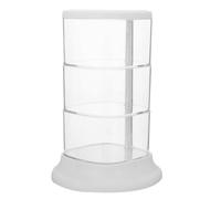 Cabilock Boîte De Rangement à Bijoux Transparente Rotative 3 Niveaux Boîte à Bijoux Pour Bagues Et Boucles D’oreilles En Plastique Blanc Organisateur Pour Commode Et Bureau Multi-usages