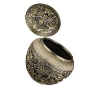 Cabilock Boîte de Rangement Alliage pour Thé Vrac avec Couvercle Hermétique Design Dragon Rétro Récipient Polyvalent pour Thé Bonbons et Stockage à Petite Bronze