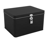 Cabilock Boîte de rangement carrée en métal - Boîtes à bonbons - Boîtes à thé carrées en métal - Biscuits de Noël - Boîte en fer blanc - Noir