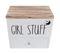 Cabilock Boîte de Rangement en Bois Blanche avec Couvercle Hermétique, Organisateur Sanitaire Compact pour Tampons et Serviettes Hygiéniques, Rangement Salle de Bain Pratique pour Produits