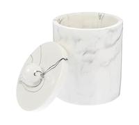 Cabilock Boîte De Rangement Marbrée avec Couvercle pour Coton Coton-tiges Et Cure-Dents Organisateur Cosmétique Élégant Et Pratique