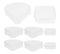 Cabilock Boîte de Rangement pour Houppettes de Maquillage 8 Pièces en Plastique PP 5 Boîtes Triangulaires et Compacte et Portable pour Voyages et Organisation D’Accessoires Cosmétiques