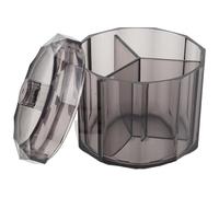 Cabilock Boîte de Rangement pour Outils de Maquillage en Acrylique Transparent, 3 Compartiments, Format Compact 8,9 X 8,6 Cm, Porte-cotons-tiges Multifonction pour Salle de Bain et Voyage