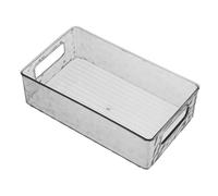 Cabilock Boîte de Rangement Réfrigérateur Transparente Grise Bac Rectangulaire Plastique Durable avec Motif Chic Organisateur Gain de Place pour Cuisine Congélateur et Garde Manger pour