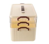 Cabilock Boîte de Rangement Remède en Plastique Crème à 3 Niveaux avec Poignée - Grand Organiseur Portable, Étanche à L’humidité, pour Usage Domestique et Voyage, Grosse Capacité