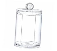 Cabilock Boîte de Rangement Transparente Plastique avec Fente Porte-Coton et Support Gobelet Simple Petite Boîte Organisatrice Empilable pour Maquillage et Soins