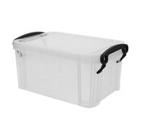 Cabilock Boîte de Rangement Transparente pour Cartes de Vœux 1.3l en Plastique Robuste Couvercle Sécurisé pour Organiser Fiches la Maison Étude