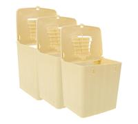 Cabilock Boîte D'élevage pour Oiseaux Suspendue en Plastique Beige 3pcs, Nid pour Perroquets et Oiseaux, pour Jardin et Cour