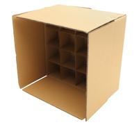 Cabilock Boîte d'Emballage en Carton Ondulé Compartimentée 345X345X105 MM 9 Grilles 82X82X80 MM Résistante à L'Usure Réutilisable pour Cartons de Déménagement et Expédition Sécurisée