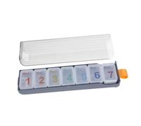 Cabilock Boîte Pilules Hebdomadaire Compartiments Grand Volume Pilulier Voyage Portable Rangement Facile à Nettoyer Organiseur Semaine Matin Plastique Robuste