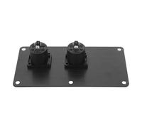 Cabilock Boîtier de Jonction pour Haut-parleurs 147x75mm, Plaque Double Xlr 4 Broches en Alliage D'aluminium, Panneau de Prises Audio Professionnel, Borne de Connexion pour Système