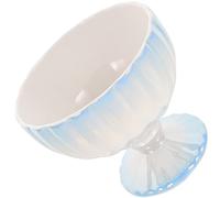 Cabilock Bol à Dessert Céramique Élevé Dégradé Bleu Tasse à Glace Multifonctionnelle pour Fruits Yaourt et Salades pour Restaurants et Maisons