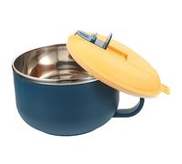 Cabilock Bol à Nouilles En Acier Inoxydable Avec Couvercle Étanche Grand Modèle Bol à Soupe Résistant Chaleur Pour Repas à Emporter Couleur Bleu Foncé