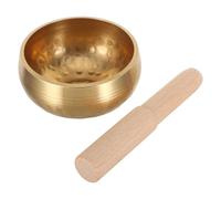 Cabilock Bol Chantant Tibétain Authentique du Népal 8 CM Martelé Main avec Maillet en Bois Bol Sonore pour Contemplation Yoga et Relaxation Ensemble Mini Portable pour Débutants et