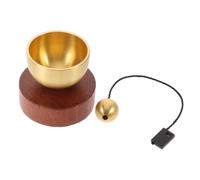 Cabilock Bol Chantant Tibétain Miniature en Bois et Laiton avec Maillet en Bois, Design Compact de Voyage pour Contemplation et Décoration Intérieure Apaisante