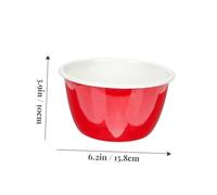 Cabilock Bol Émail Épais Rouge Saladier Profond Stable pour Soupe Nouilles Salade Léger Empilable Résistant Cuisine Familiale et Camping