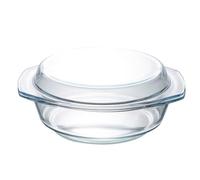 Cabilock Bol en Verre Trempé 065 L avec Couvercle Résistant à la Chaleur Compatible Four à Micro-Ondes Bol Rond Transparent pour Usage Domestique Verrerie Sécurisée et Facile à