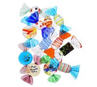 Cabilock Bonbons En Verre Décoratifs Peint à La Main 12 Pièces, Ornement Artisanal Mixte, Verre Coloré Solide, Décoration Bureau Et Maison, Présent Festif Élégant Et Original