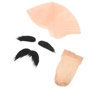 Cabilock Bonnet Chauve Barbe Maquillage Théâtre Accessoire Cosplay Halloween Set Déguisement pour Adulte Fête