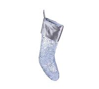 Cabilock Botte de Noël Velours Argenté avec Sequins Décoration Suspendue Festive pour Bonbons et Surprises pour Amis