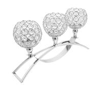 Cabilock Bougeoir Cristal Bras Design Arche Argenté Support Bougies Chauffe-Plat Vintage Décoration Mariage Table Salle à Manger Anniversaire Fête
